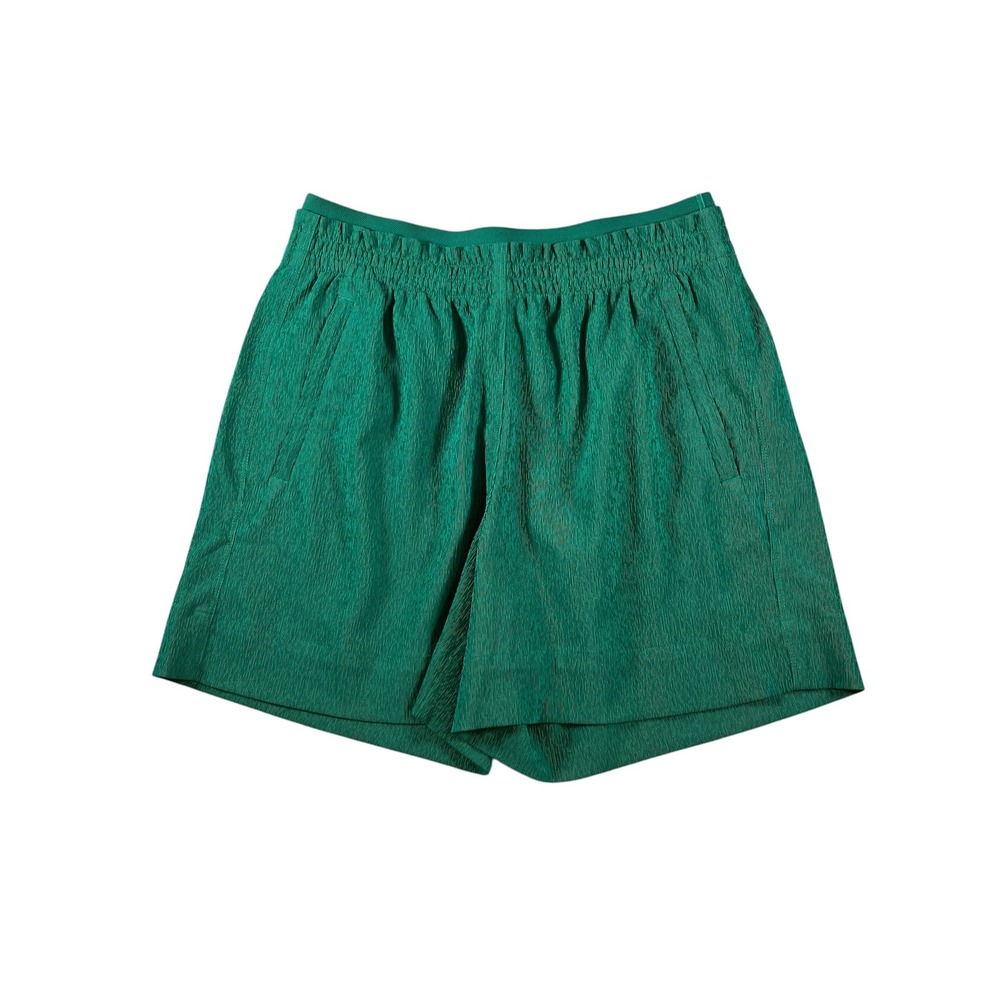 Athleta Relaxed Athletic Echo Textured Short Green Womens Size 6 Zip Pockets